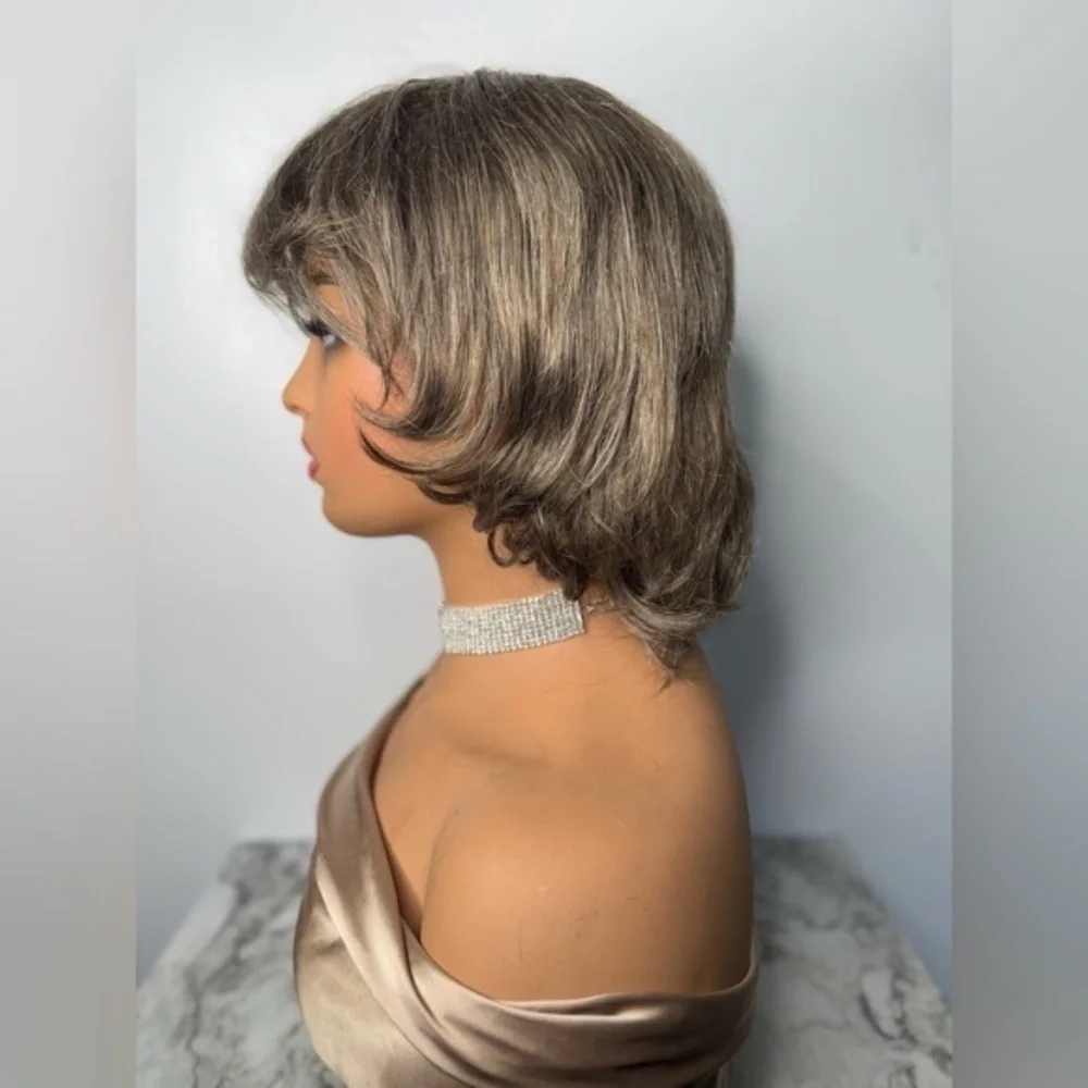 PAULA YOUNG A2309 Grayish Ash light Brown Short Bob Stylish Wig color #38 - Picture 3 of 6